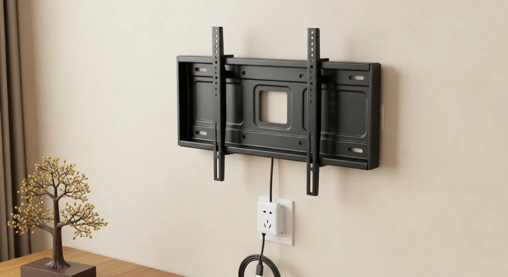 TV being mounted on a wall