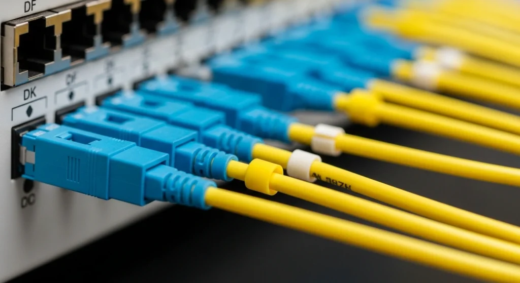 Fibre optic data cabling installation