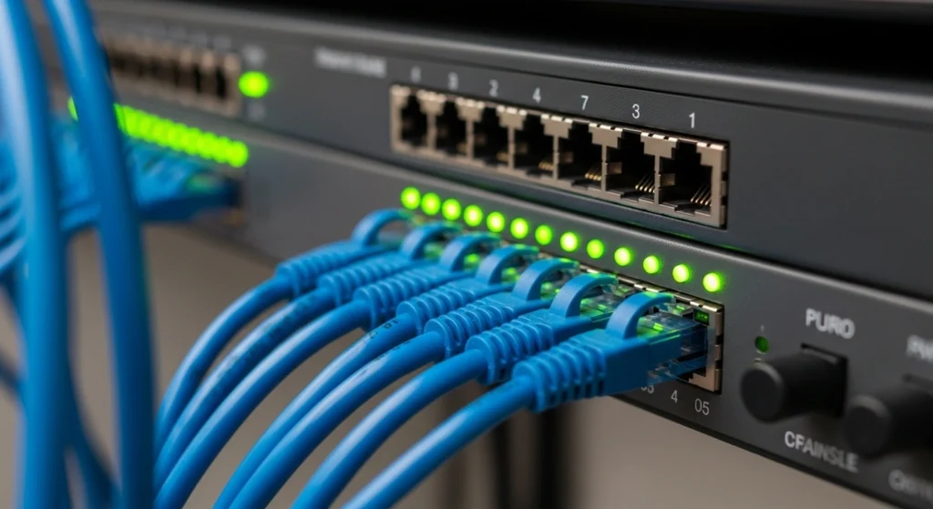 Computer network wiring for office