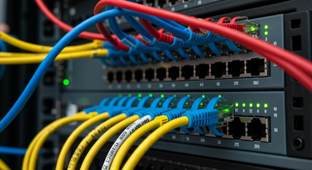 Data cabling for a network setup