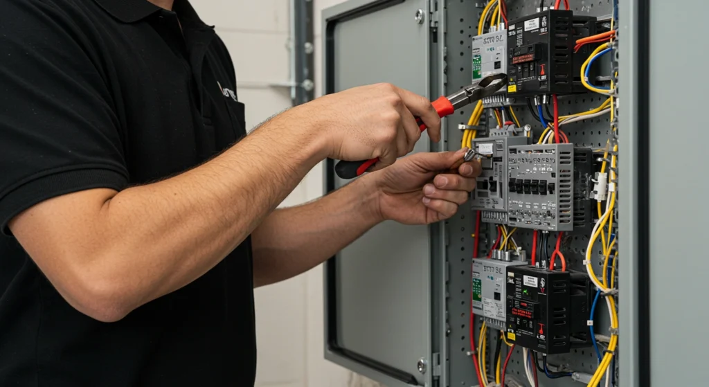 Power point installation in an electrical panel for home or business