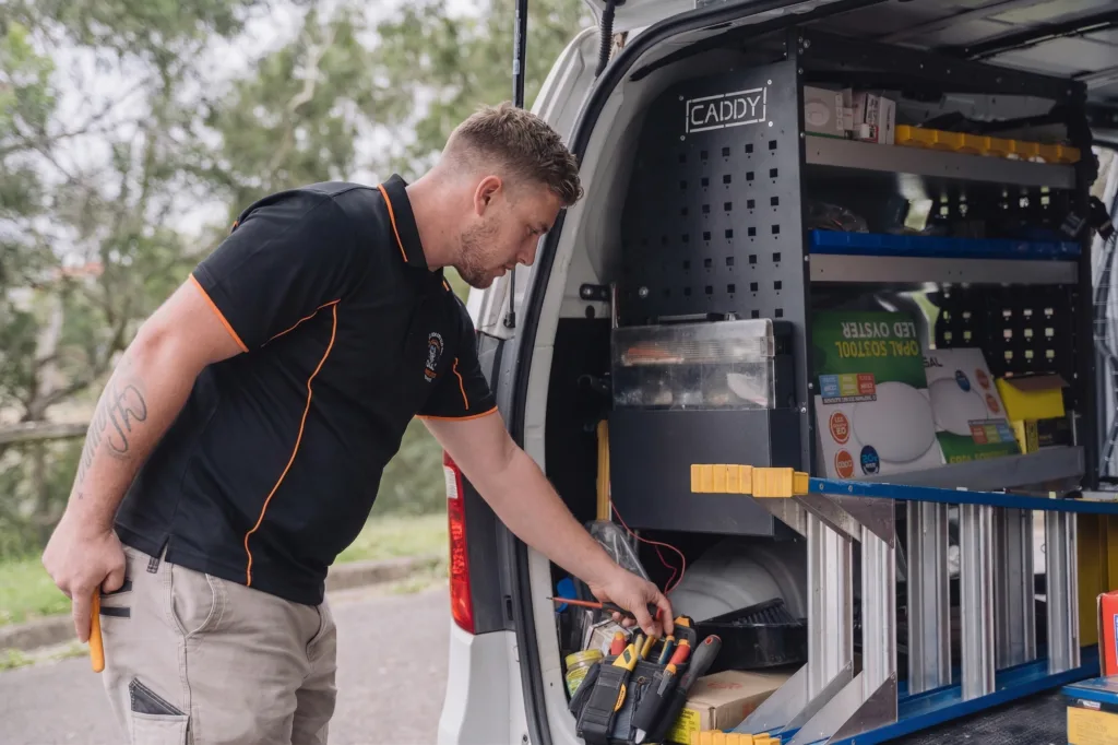 Licensed Chifley electrician working on a residential job